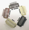 Snap Comb Clips, medium to large size with STRAIGHT TEETH; for hairpieces and extensions; easy operation, clip features many sewing options.
